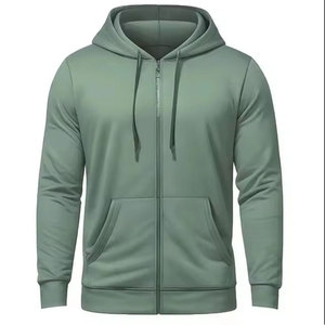 High Quality Cotton Boxy Zip up <b>Hoodie</b> Heavyweight Oversized Double Zipper <b>Hoodie</b> Custom Cropped Full Zip Up <b>Men</b> Hoodies - Product Image 1