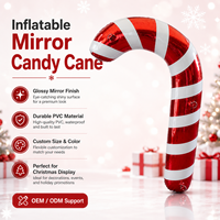 Décorations de Noël gonflables géantes en forme de canne à sucre, ensemble de boules miroir, décorations de vacances personnalisées pour les centres commerciaux, les hôtels et les événements