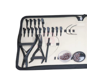 MAGMA BEAUTY Custom Logo Stainless Steel Waterproof Hair <b>Extension</b> Tools Kit 2 Sew Needles Micro <b>Beads</b> Remover Plier Soft Grip - Product Image 3