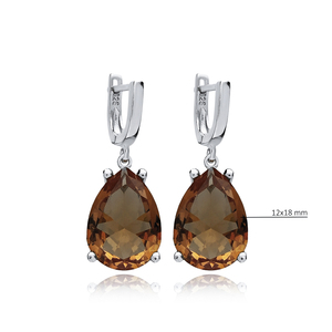 12x18mm Dangle Boucle D'oreille Poire Forme Sultanite Pierre 925 En Argent Sterling En Gros Fine Jewelry Turc - Product Image 2