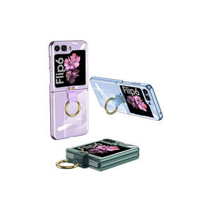 Étui Premium en Silicone Transparent avec Anneau Support pour Samsung Galaxy Z Flip 6 A34, Coque Pliable Résistante aux Chocs avec Placage Électrolytique - Product Image 5