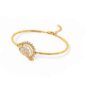 Bracelet manchette élégant en or rose avec diamant naturel pour femmes et filles - Bijou cadeau de mariage - Product Image 2