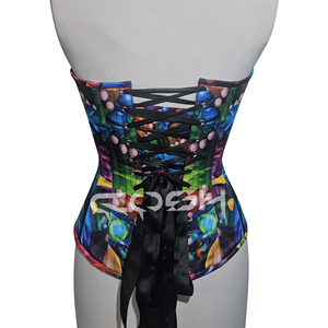 Corset de mode coloré style masque de carnaval - Product Image 6