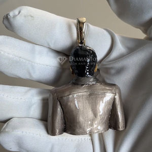 Pendentif Visage 3D Personnalisé Meilleure Vente Charme Moissanite Or 10K Rond Taille Brillante VVS2 Cadeau Bijouterie Exquis pour les Femmes - Product Image 4