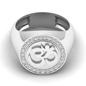 <span class=keywords><strong>Om</strong></span> Chevalière Design 14kt Solide Jaune Rose Blanc Or Fine Jewelry Bague en diamant de laboratoire rond pour hommes Cadeau d'anniversaire de mariage à la mode - Product Image 2