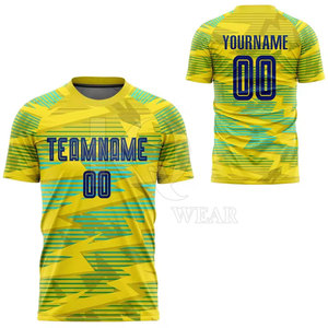 Maillot de football personnalisé par sublimation avec tissu polyester haute performance, respirant, coupe ajustée, manches courtes, séchage rapide pour équipes - Product Image 6