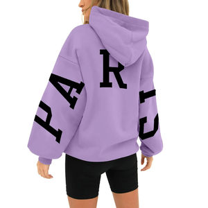 OEM/ODM sudaderas con capucha de gran tamaño para mujer estilo holgado pulóver Streetwear Sudadera con capucha suave y cómoda tela de lana logotipo personalizado - Product Image 3