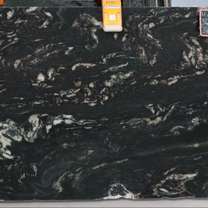 Granite noir titane, contraste audacieux et ondulations argentées fluides - Product Image 1
