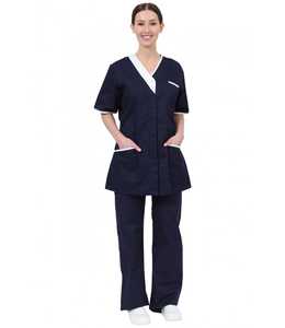 ชุดเครื่องแบบพยาบาลแขนสั้นผ้าทอยืดหยุ่นสำหรับผู้หญิงเสื้อผ้าพยาบาลฤดูร้อนน้ำหนักเบา - Product Image 4