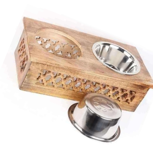 ชามอาหารสุนัขแบบซับลิเมชันชามอาหารสุนัขชามพร้อมขาตั้งชามสำหรับสัตว์เลี้ยงทำจากไม้ไผ่ - Product Image 3