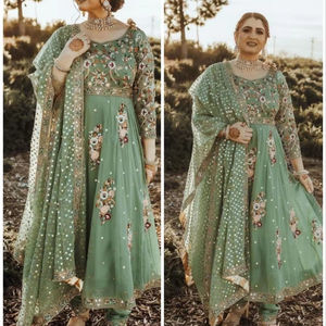 Vestido Anarkali de Georgette para Mujer con Dupatta - Ropa de Fiesta Reversible y Sin Arrugas - Product Image 1