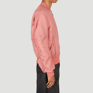 Chaqueta Bomber de lujo con cremallera para hombre, tela alta, Color púrpura sólido, ropa de invierno para exteriores con cuello levantado, chaqueta Bomber para hombre, OEM - Product Image 4