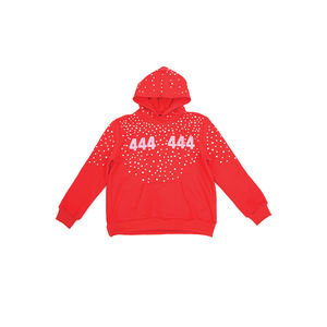 Ensemble survêtement et sweat-shirt en coton lourd personnalisé, streetwear de luxe, logo en strass, sweat-shirt pour homme avec strass - Product Image 4