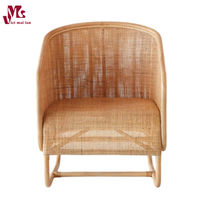 Venta al por mayor bohemio moderno redondo ratán bucle sillón con cojín de asiento para comedor hecho en Vietnam - Product Image 2