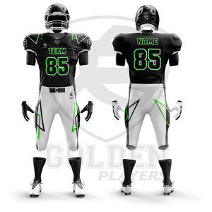 ชุดยูนิฟอร์มอเมริกันฟุตบอลสั่งทำคุณภาพสูง ไซส์พลัส ผลิตจากโพลีเอสเตอร์ 100% ป้องกันแบคทีเรีย แห้งเร็ว รับผลิตแบบ OEM ขายส่ง - Product Image 1