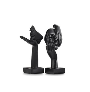 รูปปั้นเหล็กรูปหน้าแบบแอบสแตรกสำหรับตกแต่งรูปปั้นศิลปะสมัยใหม่ที่บ้านสำนักงานที่เน้นความสวยงามรูปปั้นมนุษย์ - Product Image 1