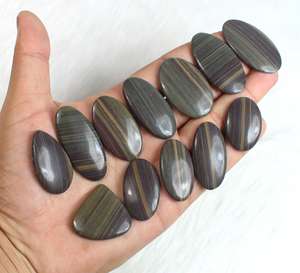 หินออบซิเดียนธรรมชาติอัญมณีหลวมขัดเงาสูงสำหรับทำจี้เงินทำมือ - Product Image 1