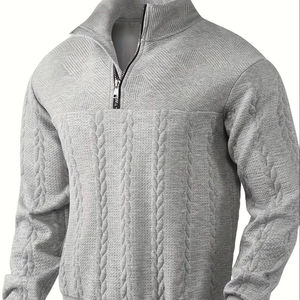 Sweat-shirt à demi-zip en polaire vintage pour homme 2024, écologique, sur mesure, décontracté, pour l'hiver, forte demande - Product Image 1