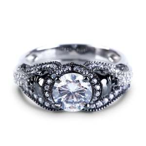 Jeulia Twist Two Tone Sterling Silver <b>Skull</b> <b>Ring</b> - Product Image 4