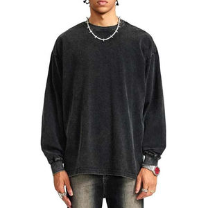 Sweat-shirt à capuche pour homme, vintage, lourd, 100% coton, délavé à l'acide, brodé, vintage, surdimensionné, basiques - Product Image 1