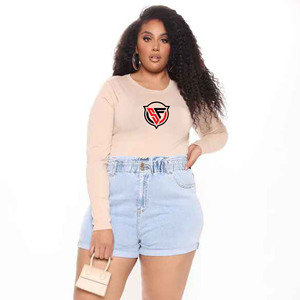 Vente chaude automne femmes décontracté Slim Fit haut court confortable T-Shirt court Sexy manches longues respirant haut à col rond pour les femmes - Product Image 5