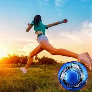 Balones de Fútbol Cosido a Máquina para Competición Escolar, Entrenamiento de Club, Tamaño 5, Ejercicio al Aire Libre, Deportes para Niños, AZUL - Product Image 5