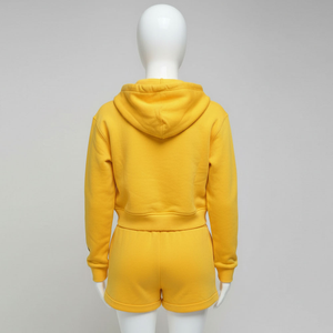 <b>Applique</b> Embroidered Distressed Patch Hoodie Acid Wash Vintage Hoodies Shorts Set 2 Piece Short Set for Men Custom Logo - Product Image 3