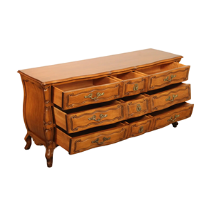 Classic Solid Wood Storage Cabinet with Carved <b>Drawer</b> Fronts, Elegant Living Room Furniture - Product Image 4