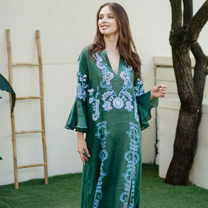 Vestido de manga larga bordado para mujer, elegante vestido largo, vestido informal para mujer, Colección OEM al por mayor, señoras ucranianas - Product Image 1