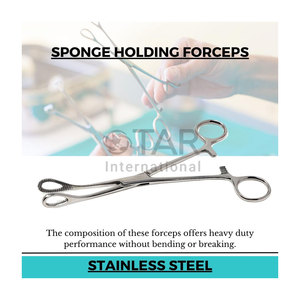 คีมจับฟองน้ำฟอร์สเตอร์ แบบตรง แบบโค้ง แบบมีฟันเลื่อย แบบห่วง สำหรับผ่าตัด เครื่องมือแพทย์ เครื่องมือสัตวแพทย์ ทำจากสแตนเลส - Product Image 3