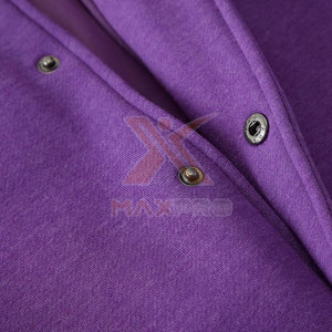 Vestes Letterman d'hiver, couleur unie, boutons recouverts, veste Letterman d'hiver - Product Image 6