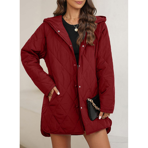 Custom Winter Windproof Long Puffer Jacket Women Hooded Zipper Jacket Coats for Women Winter Fashion - Product Image 5