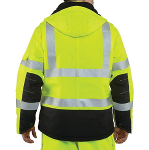 Uniforme de trabajo de seguridad amarillo de alta visibilidad para hombre, ropa de trabajo de seguridad de doble capa con forro polar, chaquetas de seguridad de patrulla de seguridad - Product Image 4