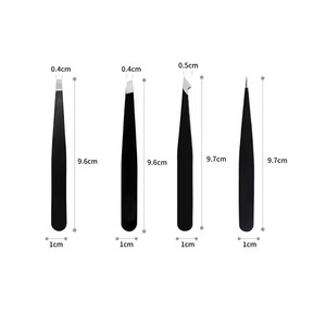 Juego profesional de pinzas para cejas de acero inoxidable, pinzas de belleza con punta inclinada y logotipo personalizado para salón y uso Personal, directo de fábrica - Product Image 3