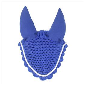 Velo/Máscara para Caballos de Ganchillo de Algodón Transpirable de Color Azul, Cubierta para Orejas Elástica Contra Insectos, ASHMIRA EQUESTRIAN - Product Image 1