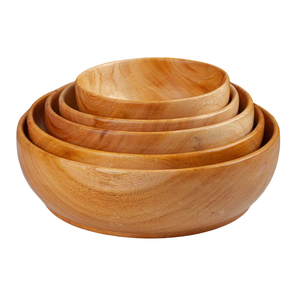 ชามเสิร์ฟทำจากไม้ชามสลัดซุปผลไม้ทำจากไม้หรูหราชามเสิร์ฟสลัดทำจากไม้ - Product Image 1