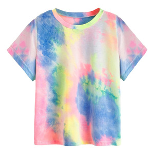 Chemises OEM en coton tie-dye pour femmes vêtements d'été respirants personnalisés avec marque privée et logo personnalisé - Product Image 1