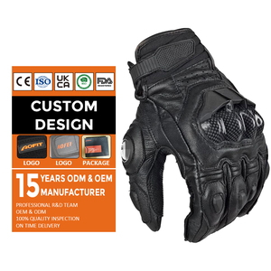 Elegantes guantes de motociclista de cuero con carcasa protectora de Palma antideslizante y forro cómodo para montar en motocicleta durante todas las estaciones - Product Image 2