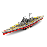 Ensemble de blocs de construction Reobrix 77051 Bismarck Battleship, 3462 pièces, 1:300, modèle de navire militaire sous licence World of Warships