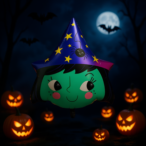 Globo de Fiesta con Diseño de Bruja, 75x80cm, Decoración de Halloween, Bolsa de 12 Unidades - Product Image 3