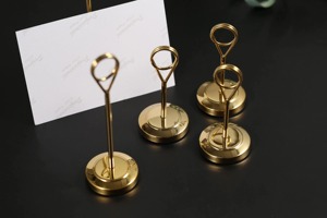Porte-cartes de luxe ton or Place Design de bague de base lourde Idéal pour les mariages Événements Restaurant Table Numéros ou signes - Product Image 3
