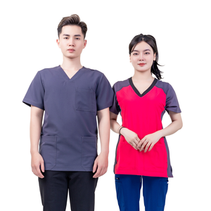 ชุดสครับสำหรับโรงพยาบาลชุดเสื้อผ้าทางการแพทย์ป้องกันฝุ่นผ้าฝ้ายสแปนเด็กซ์เสื้อสำหรับทุกเพศจากโรงงาน - Product Image 3