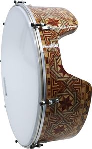 Gawharet El Fan 16" Professional Handmade Wood Bandir Bendir Dof Daf <b>Drum</b> with Internal Snare and External Tuning DOF4 - Product Image 4
