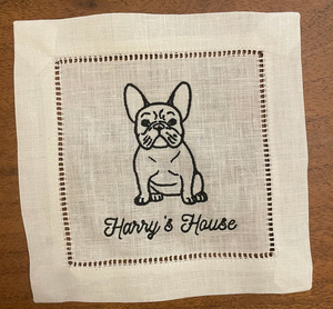 Monogramme 100% Dessous de verre en lin Logo brodé Serviettes d'hôtesse de mariée Serviettes de boisson personnalisées pour cadeau d'hôtesse de mariage - Product Image 4