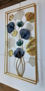 ภาพศิลปะผนังโลหะกรอบคู่แบบใหม่ลายนูนใบแปะก๊วยสำหรับห้องนั่งเล่นสำนักงานโรงแรมสำหรับแขวนในงานแต่งงานวันเกิด - Product Image 4