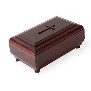 Urna de madera de estilo americano OEM de mejor color para urna humana con tornillo Nueva llegada de Vietnam para suministros funerarios - Product Image 1