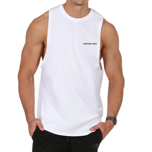 Camiseta sin Mangas para Hombre, Color Azul Marino, Cuello Redondo, Tejido de Punto, Color Sólido, Secado Rápido, Logotipo Estampado en la Parte Delantera, Estilo Deportivo Informal - Product Image 4