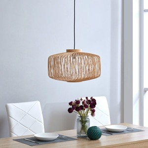 Vente en gros de couvercle de lampe moderne tissé à la main sur mesure lustre en bambou suspension rustique décoration intérieure de la maison abat-jour en rotin - Product Image 2