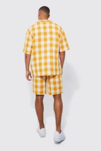 High Quality Cotton <strong>Linen</strong> Matching <strong>Shirt</strong> Shorts Set Button Up Hawaiian Comfortable Beach <strong>Shirt</strong> Shorts Set Summer Set - Product Image 4