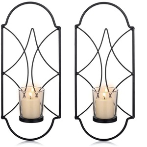 Candle Stand With Glass Set Of 2 Standard Luxury Antique Finishing Hanging Candle Holder Home Hotel Restaurant Decoration - Product Image 1